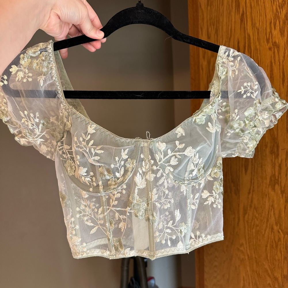 ROMWE Floral Corset